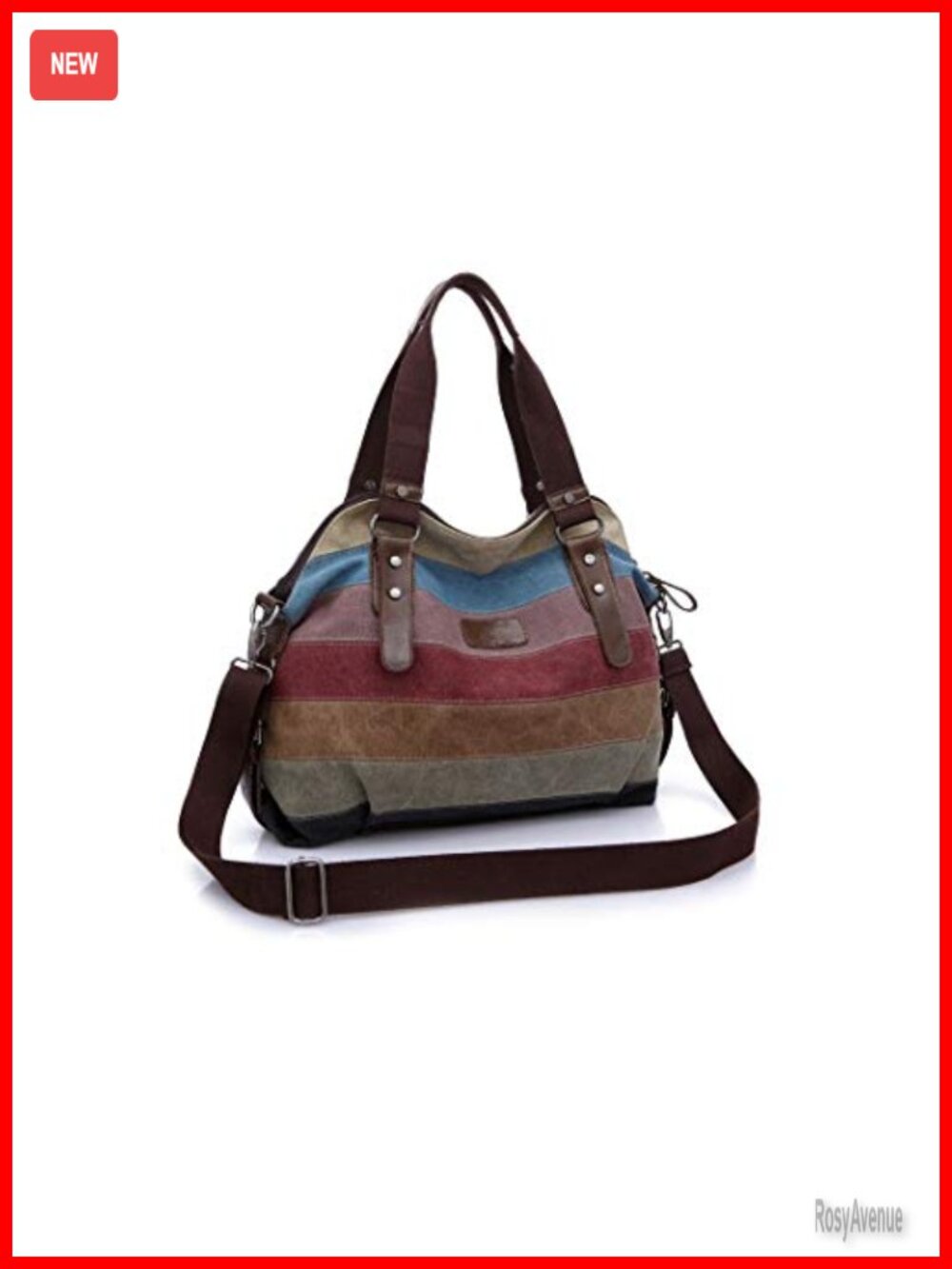 Canvas Shoulder Bag Detachable Strap Crossbody Messenger Tote Handbag